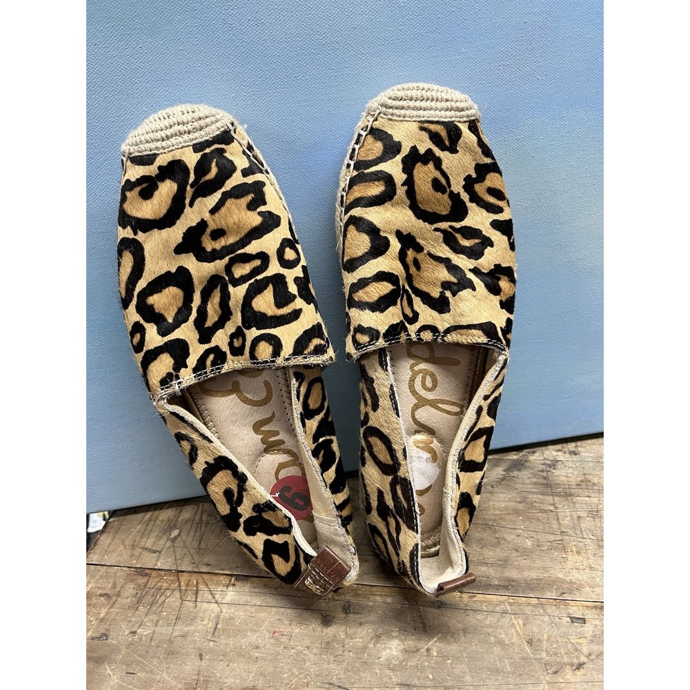 Sam Edelman Khloe Espadrille Sz 6 US Flats Leopard Animal Print Mediterranean